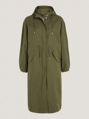 Parka com capuz e cordão