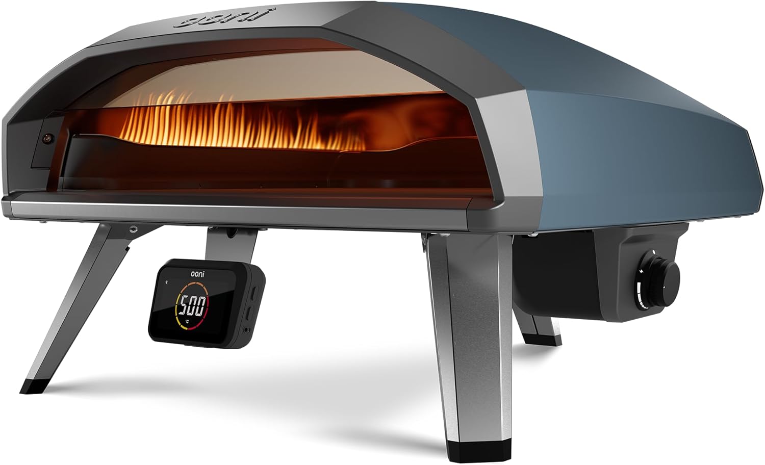 Ooni Koda 2 Pro 18' Gas Pizzaofen – Schieferblau – Pizzaofen Gas mit 2 Kochzonen – Kompakt & Tragbar Pizza Ofen – Perfekt für Neapolitanische Pizza in 60 Sekunden - (DE|AT- 50 mBar)