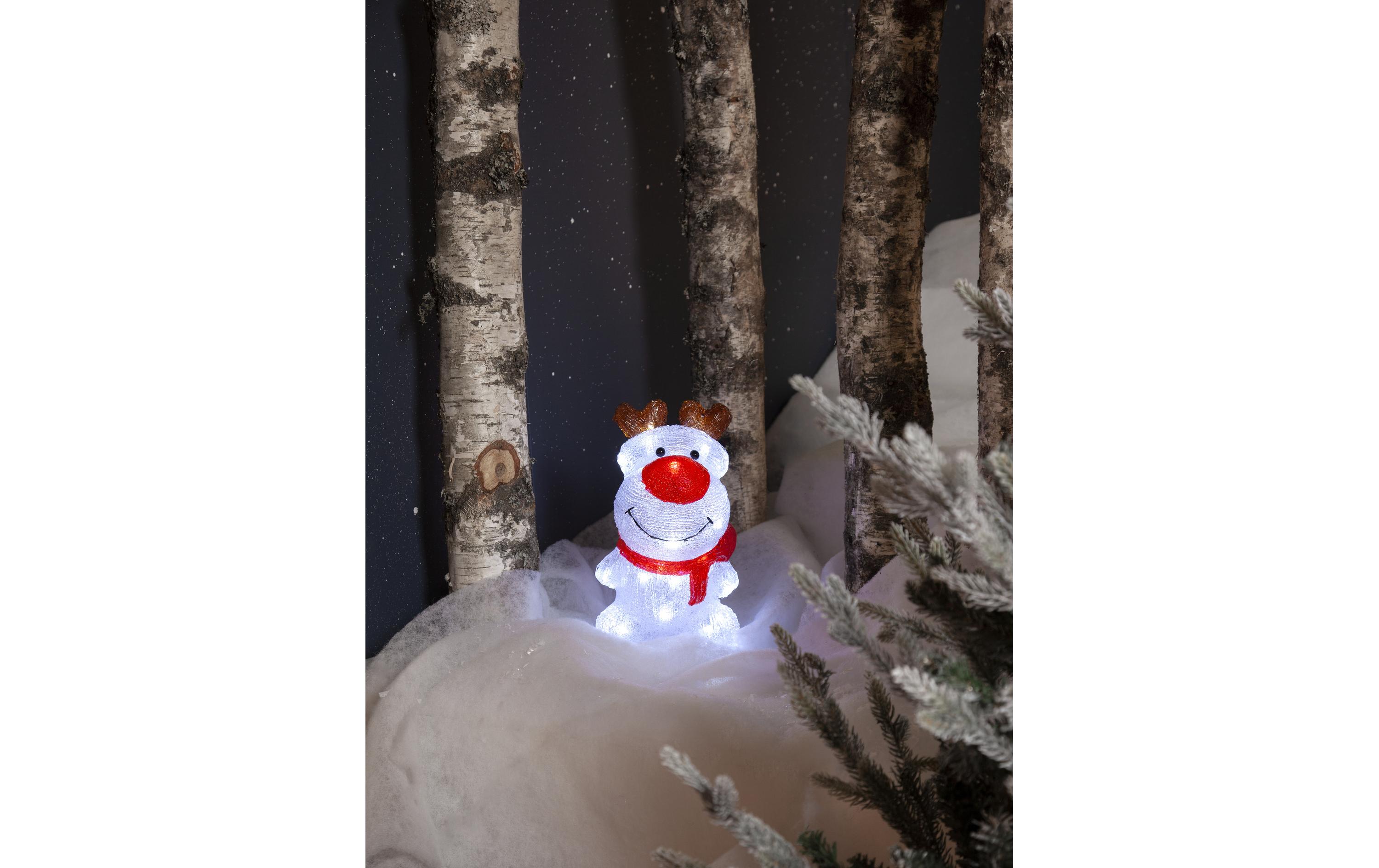 LED-Figur Crystalo Rentier, 28 cm, WeissLeuchtendes Rentier mit 30 LEDs