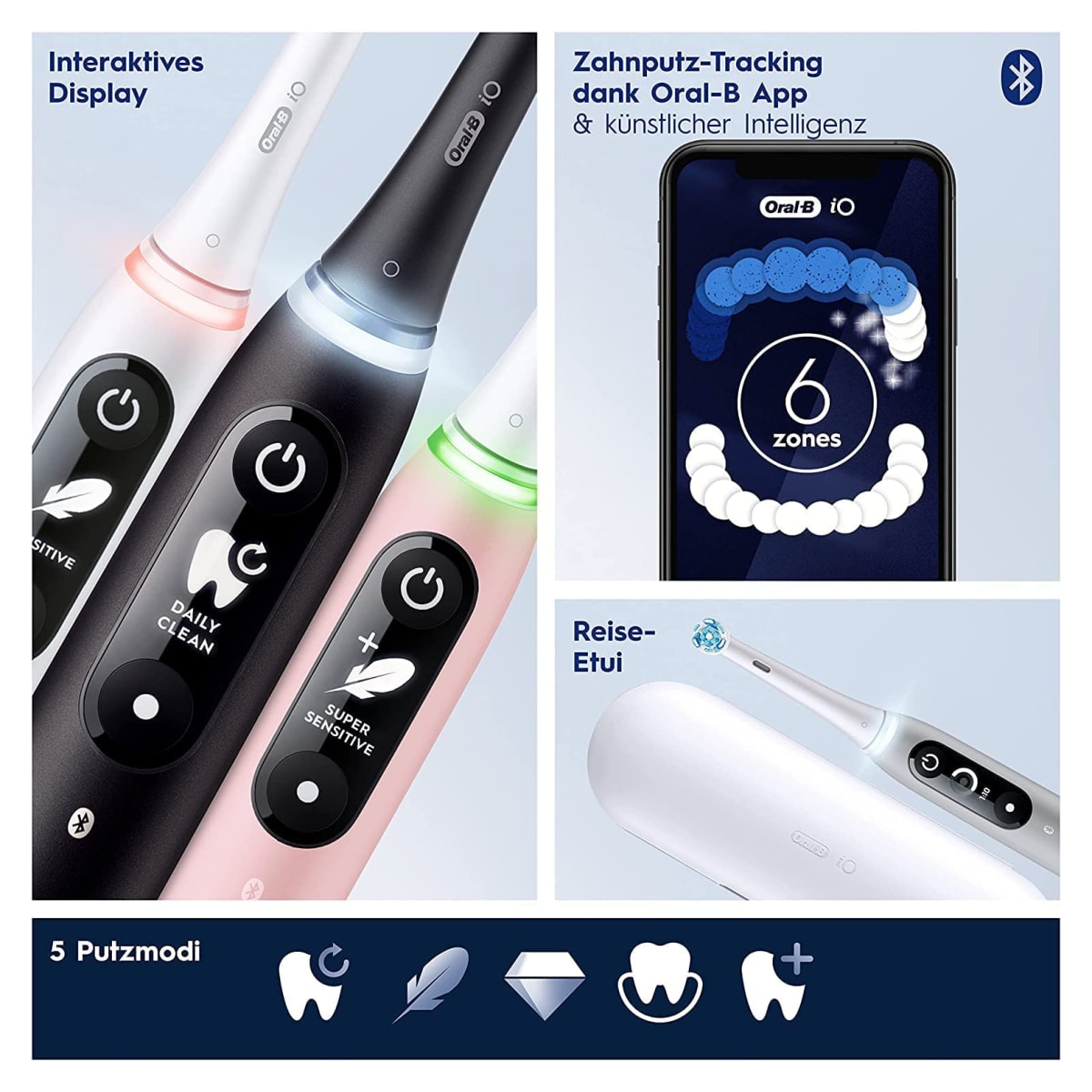 Oral-B iO Series 6 elektrische Zahnbürste Grey Opal JAS22