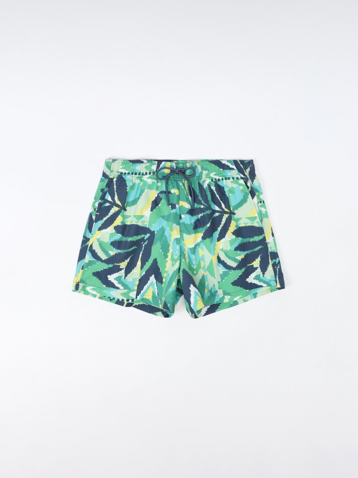 Maiô com estampa floral - Cáqui