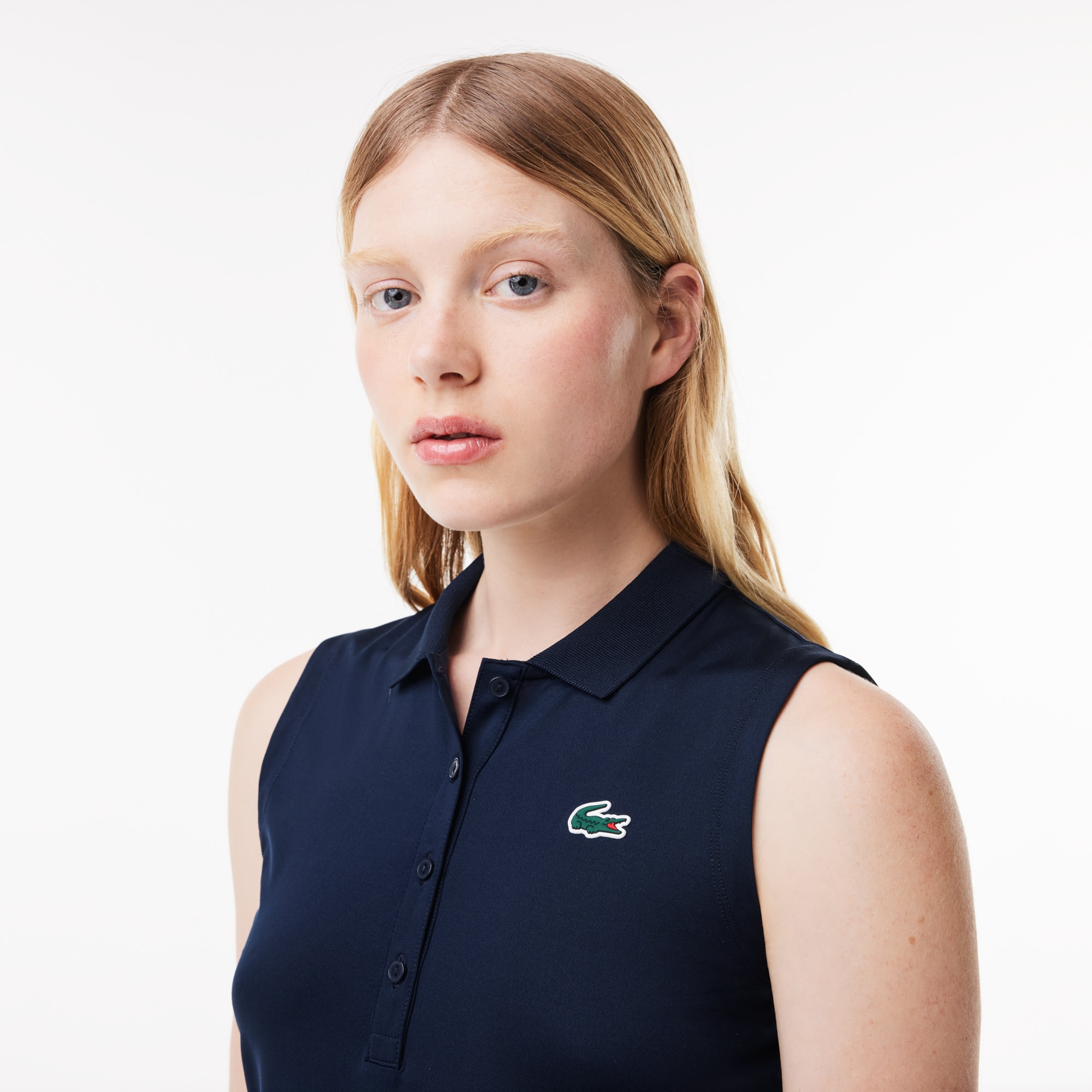 Polo Golf Ultra-Dry slim fit anti-UV stretch Manches Courtes - Bleu - Lacoste - Femme