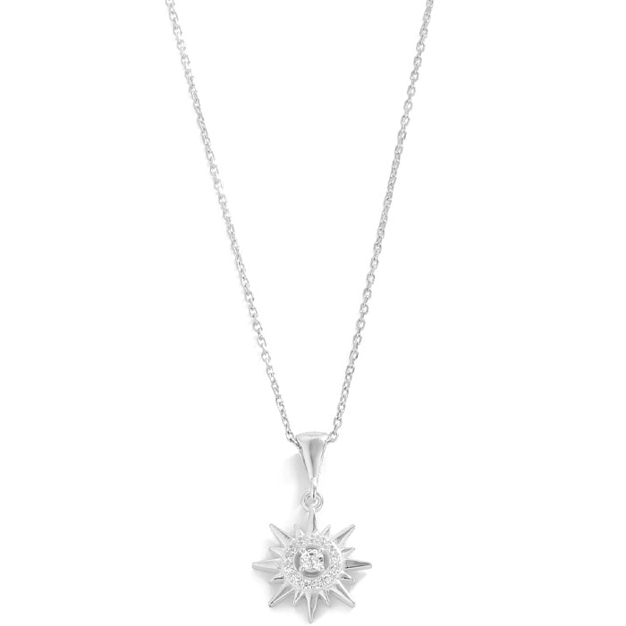 Collier soleil - Argent 925/000 & zircons