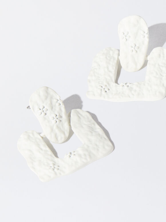 Brincos com efeito fosco - Branco