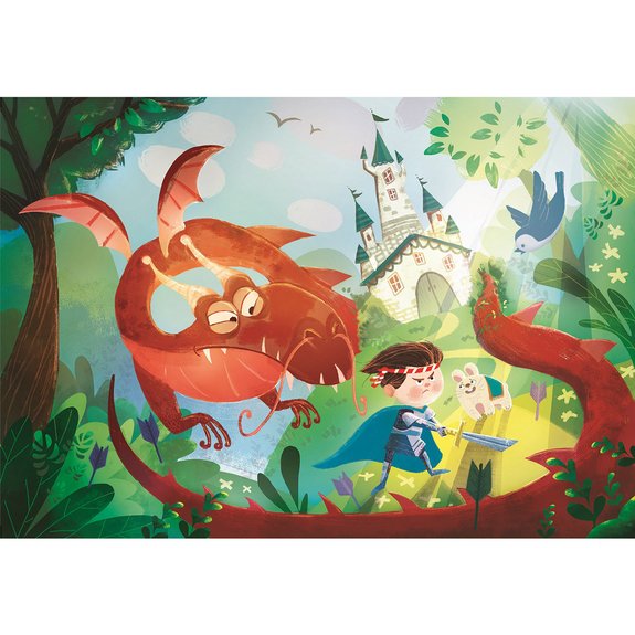 Puzzle SuperColor 180 pièces - Château et dragon