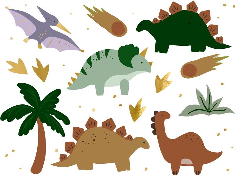Partydeco Tattoo Set Dinosaurier Tattoos für Kinder