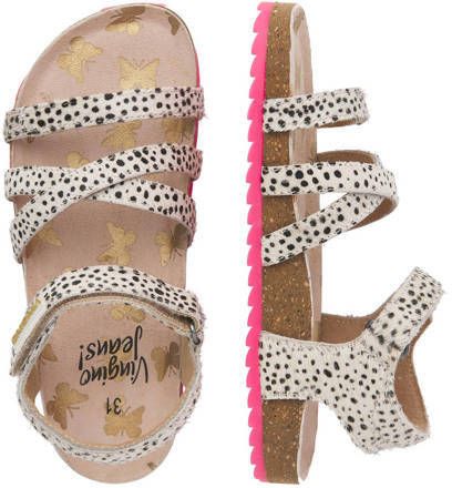 VINGINO Vikki leren sandalen wit zwart Leer Dierenprint 31