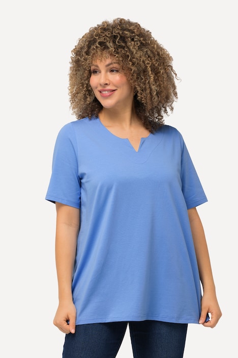 T-Shirt, A-Linie, Tunika-Ausschnitt, Halbarm