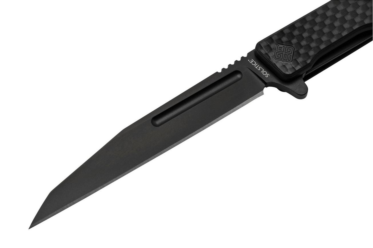 Ocaso Solstice 8WFB, S35VN Wharncliffe Black Carbon, zakmes
