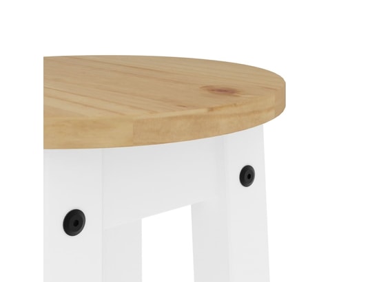 VIDAXL - Ensemble table et chaises Tabourets de bar lot de 2 blanc bois massif de pin