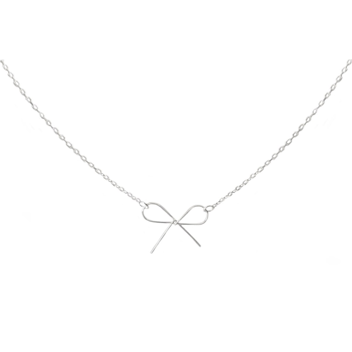 Collier délicat pendantif Grand noeud argent 925