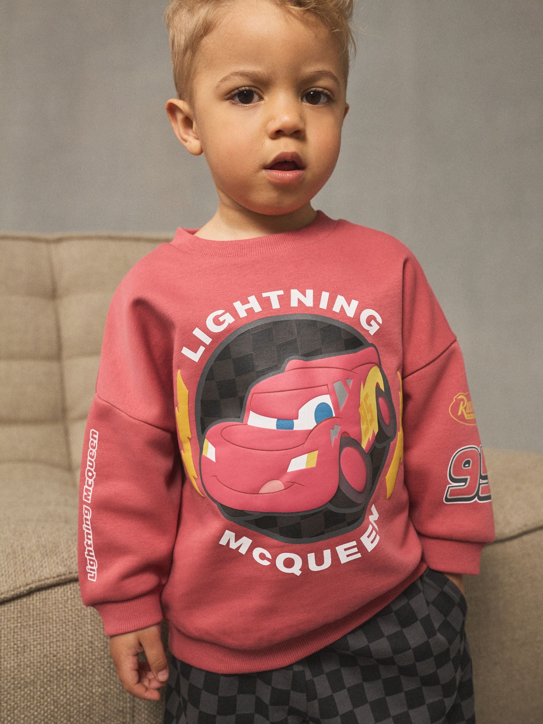 Rood antracietkleurig - Cars set van sweatshirt met ronde hals en joggingbroek (9mnd -8jr)