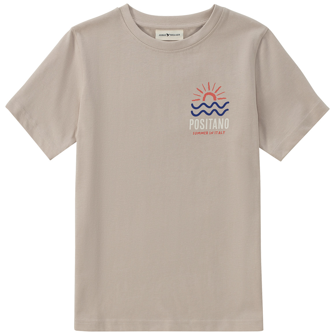 Jonas Nielsen Jungen T-Shirt mit Brustprint beige