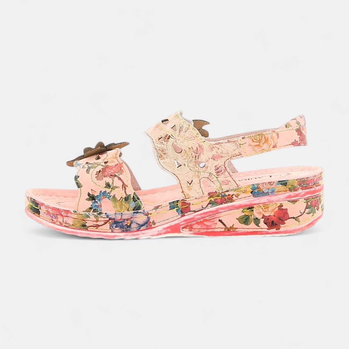 Sandales à talon compensé Femme rose