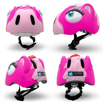 Crazy Safety Poney Rose Set | Casque et protection pour enfants de 2 à 7 ans