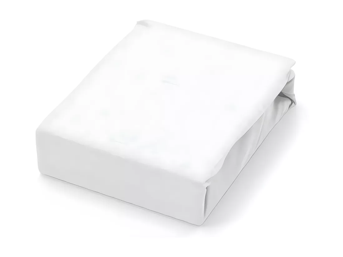 Drap plat en coton 57 fils 180x290 cm UNI blanc, par Soleil d'ocre