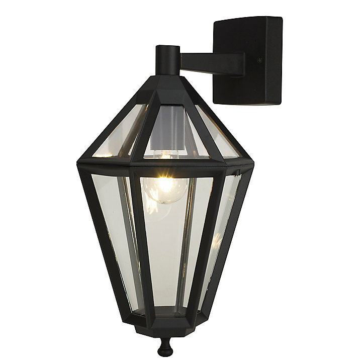 Applique murale extérieure Radley Down 6 faces Hexagonale E27 IP44 46.6x24cm Noir