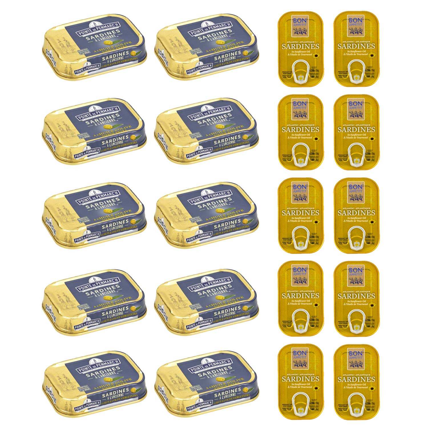 Lot découverte de 20 boîtes de sardines