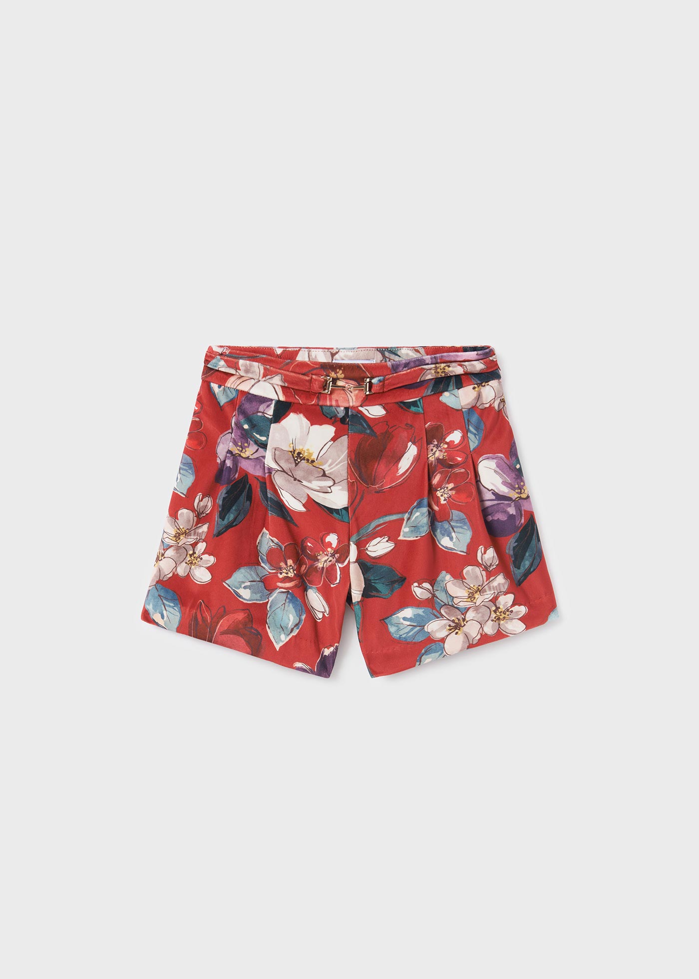 Calças culote de veludo estampado para meninas