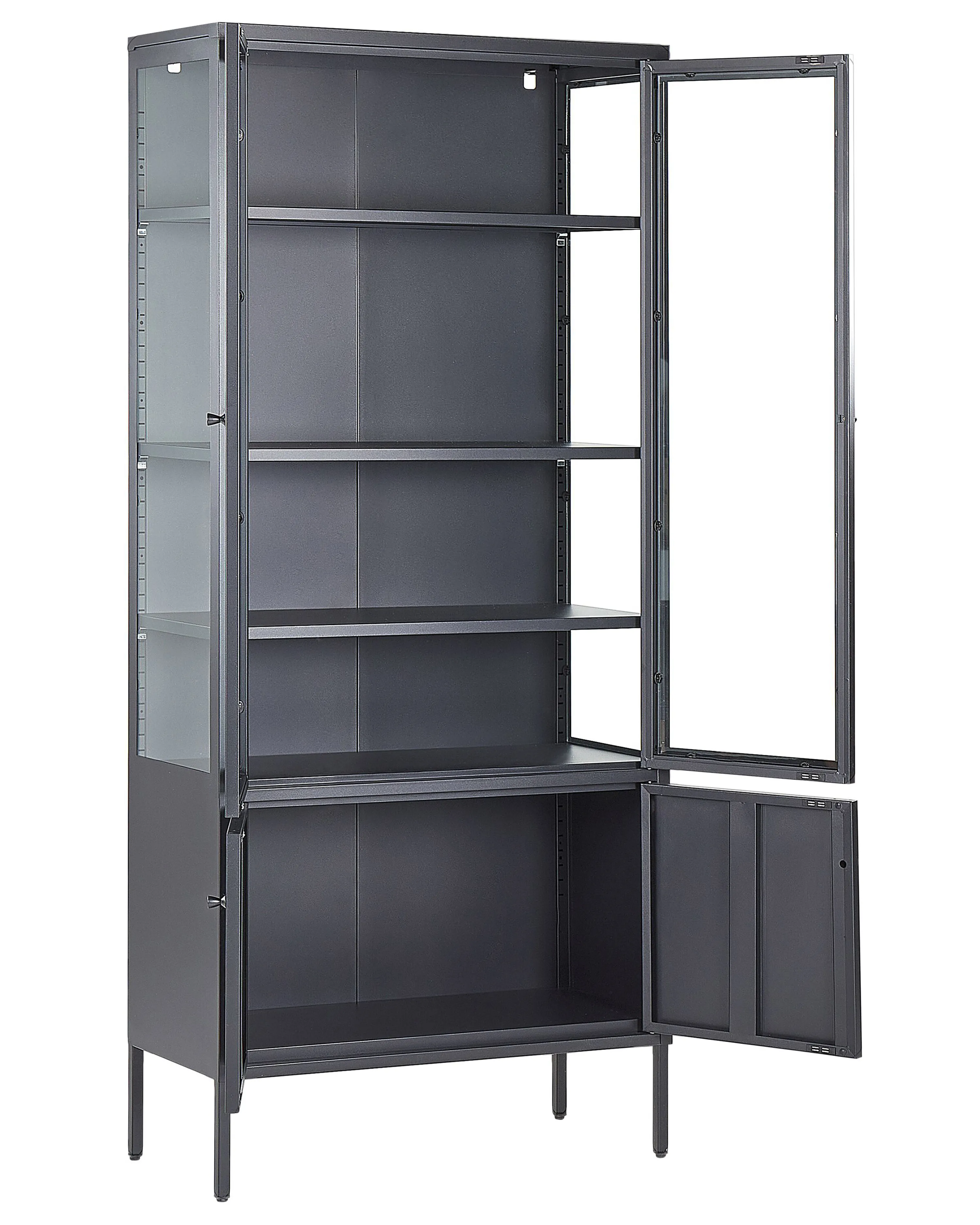 Glazen vitrinekast OXTED Metaal 80 cm Zwart