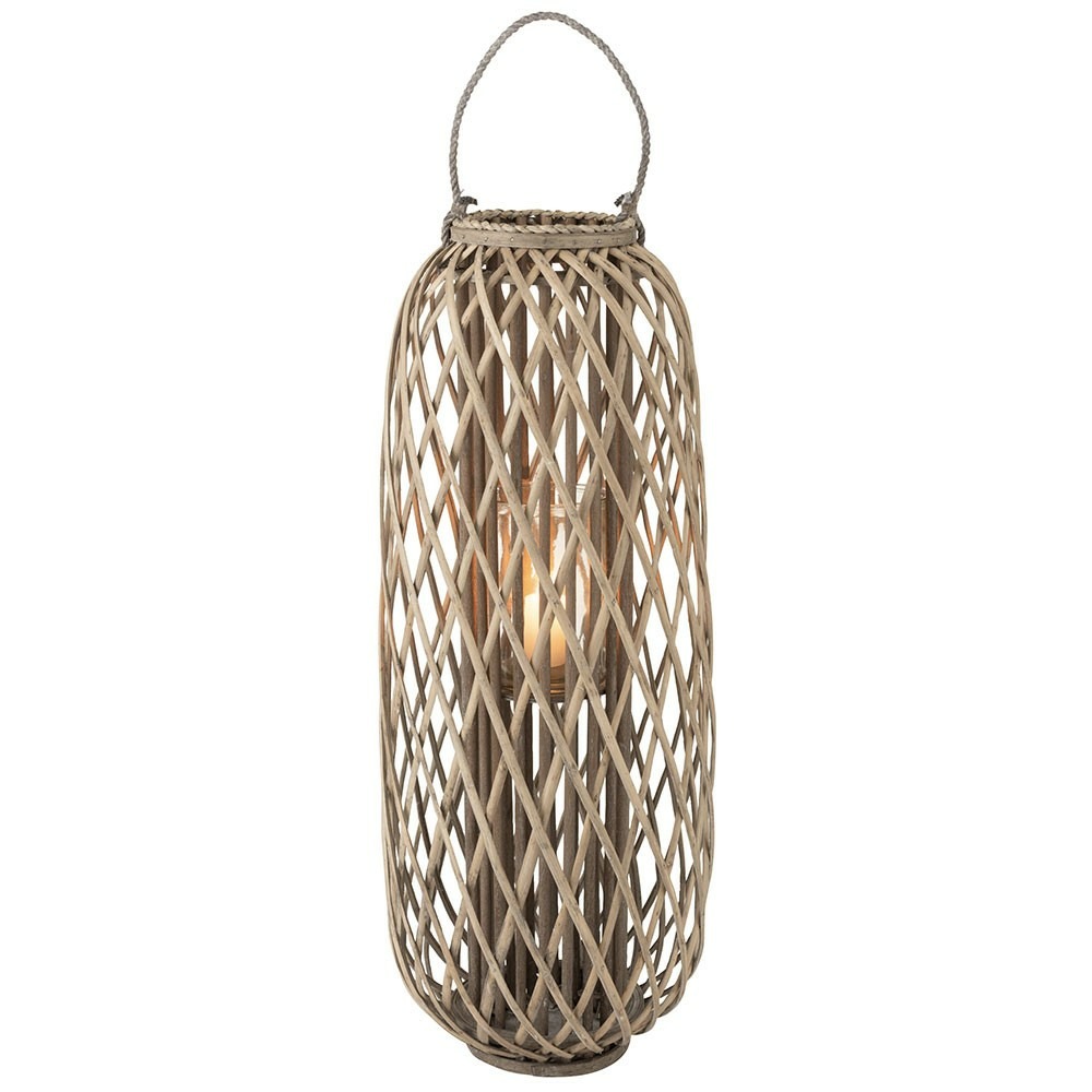 Lanterne willow bois gris large
