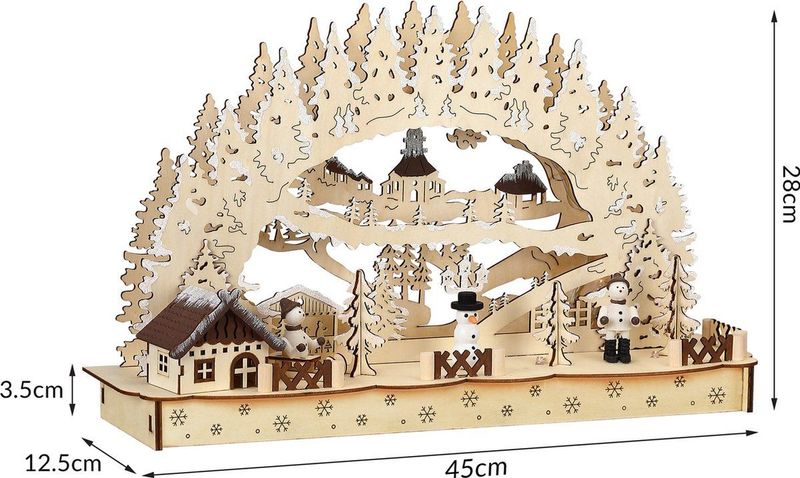Monzana Kerstboog – Led Winterdorp Batterij – Warm wit