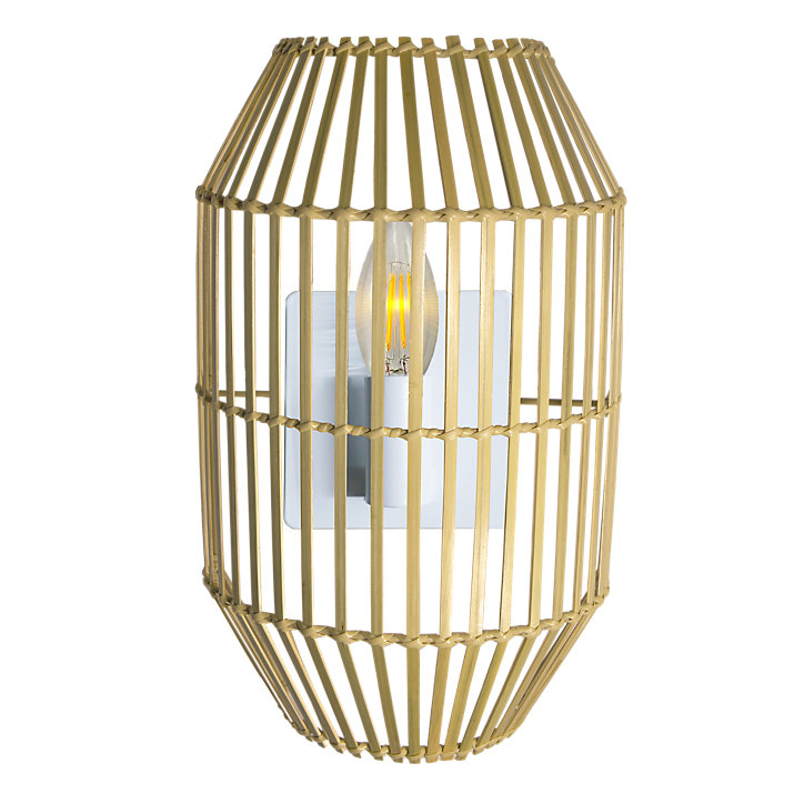 Applique murale Wutai E14 28W L.10xL.20xH.32cm naturel GoodHome