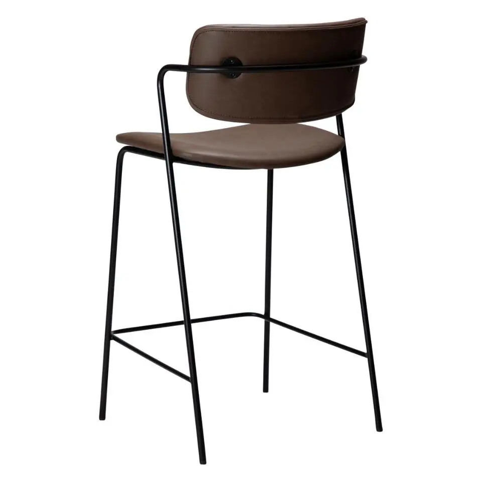 Hioshop Zed Dan-Form counterstoel met armleuningen PU-kunstleer bruin