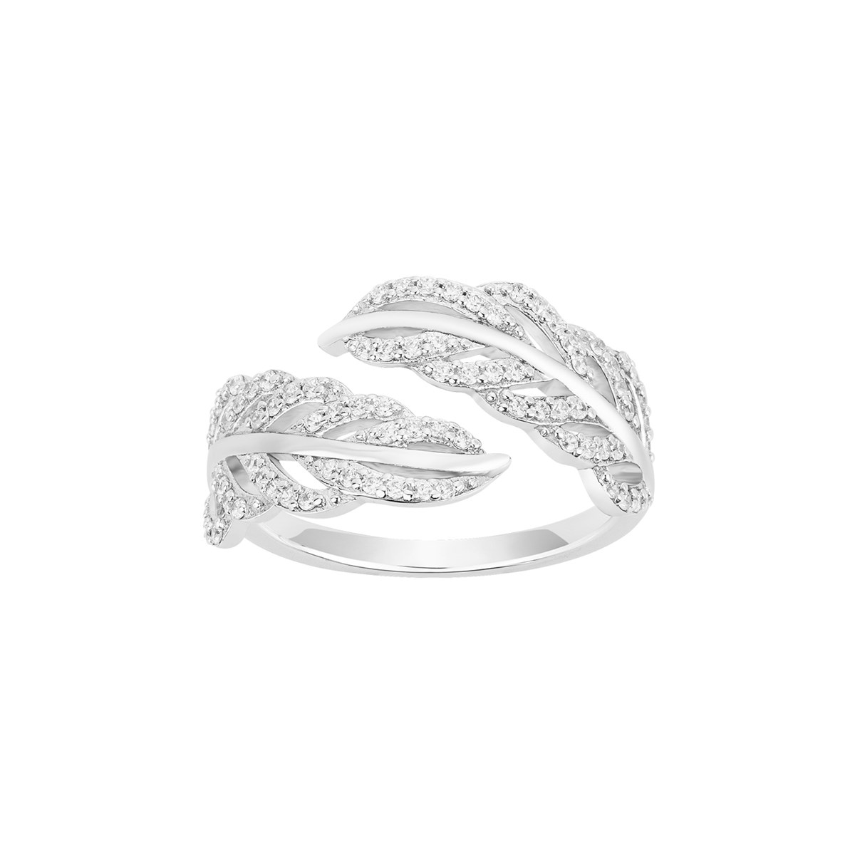 Bague ouverte en Argent avec oxyde de zirconium blanc