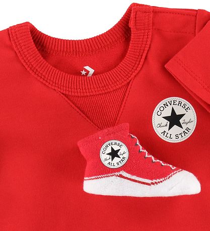 Converse S?t - Sommerdragt/Strømper - R?d/Hvid