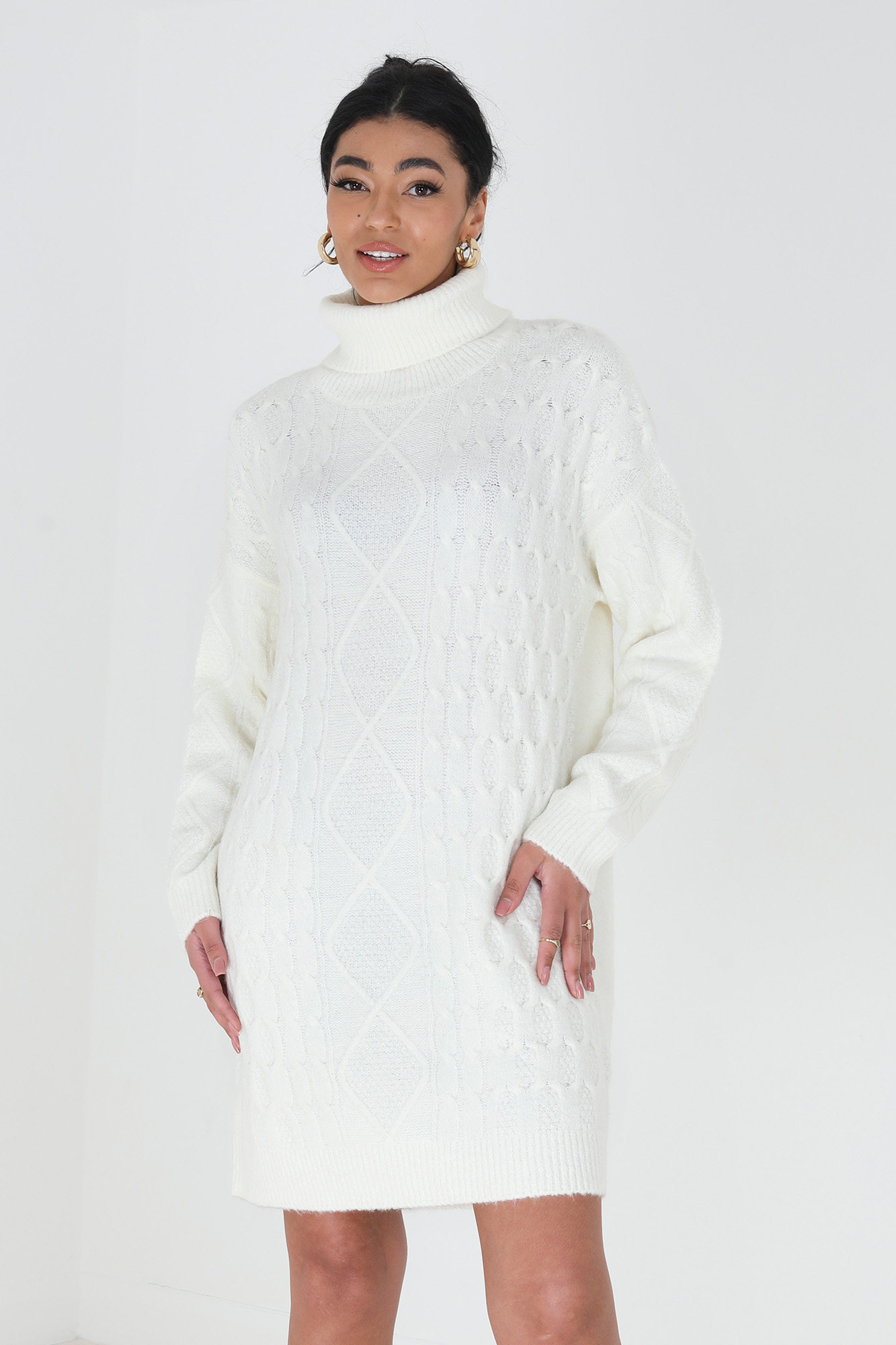 Vestido de malha trançada