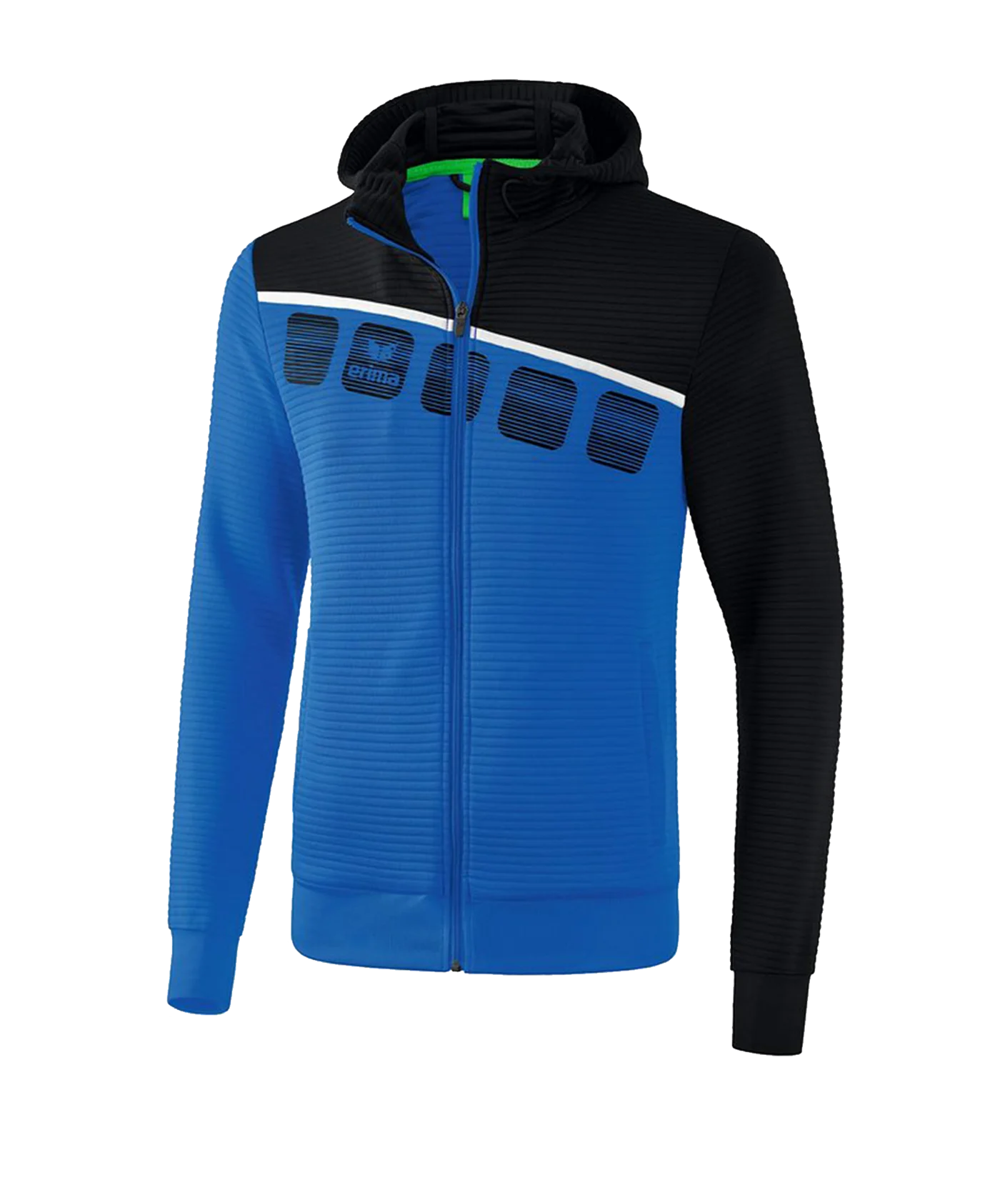 Erima 5-C Trainingsjacke Kapuze Kids Blau Schwarz