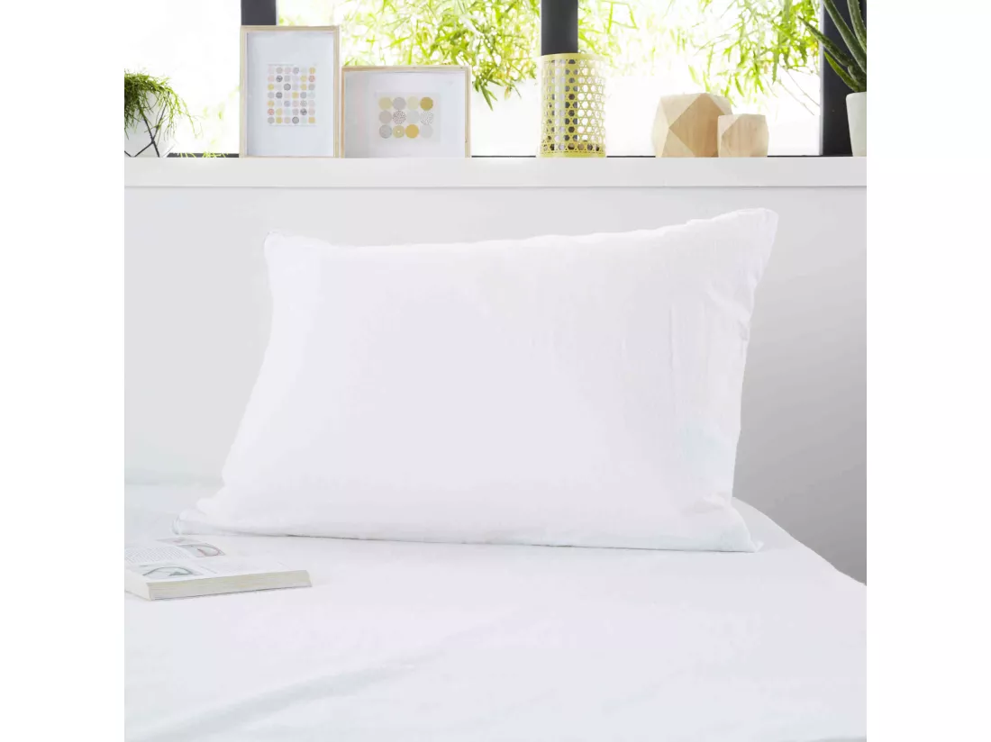 Protège oreiller anti-acariens imperméable molleton 100% coton 50x70