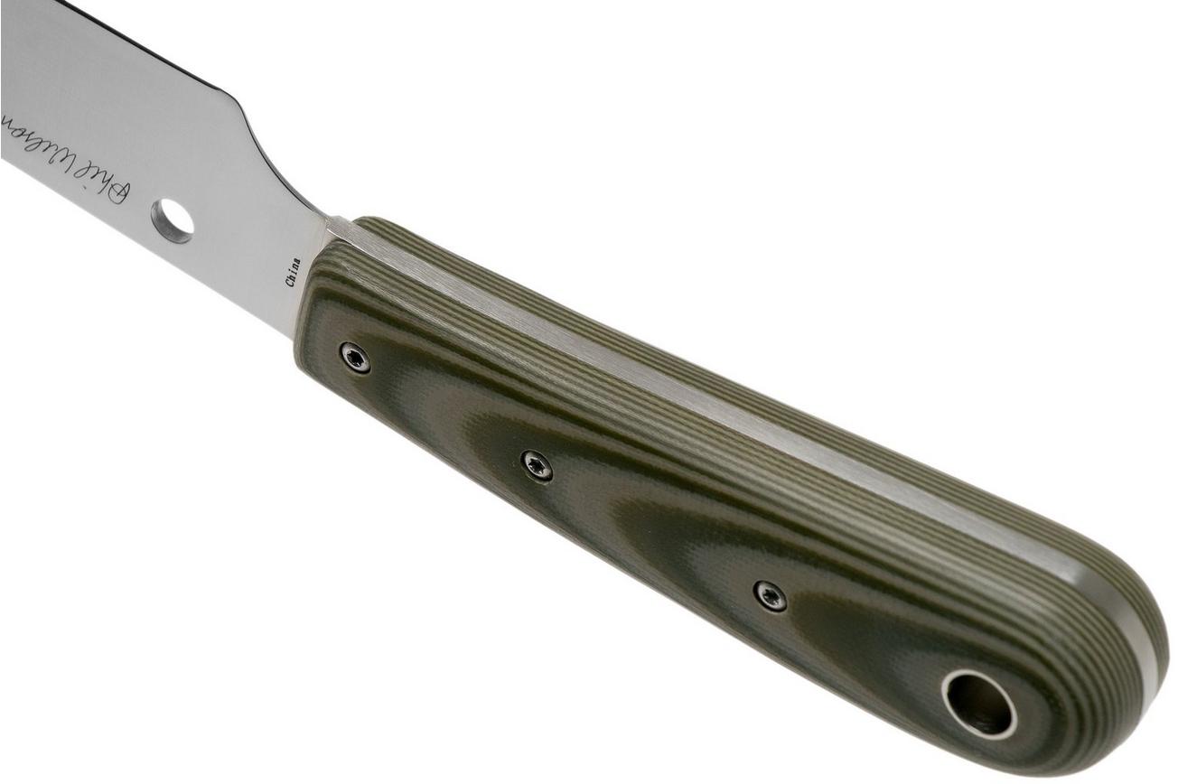 Spyderco Bow River FB64GPOD OD Green vaststaand mes, Phil Wilson design