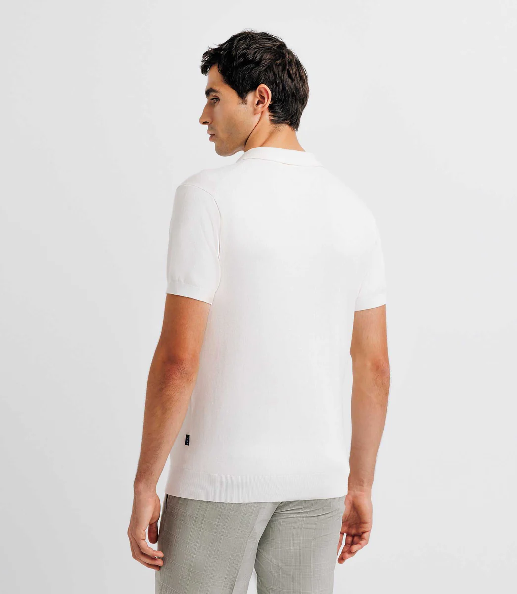 Polo en maille écru
