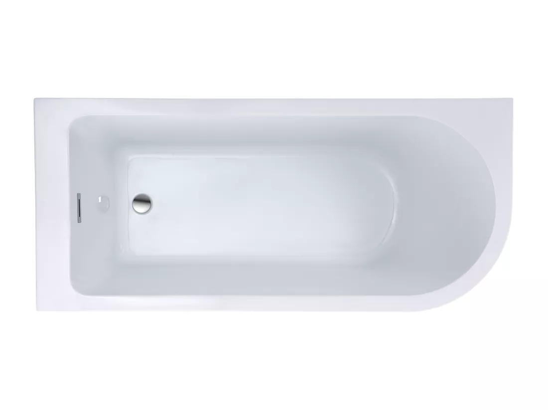 Baignoire douche blanche avec pare baignoire coulissant - 240 L - Angle gauche - ANIKA