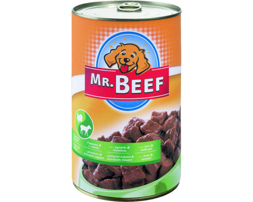 MR. BEEF nat hondenvoer, lam en kalkoen, blik 1200 g