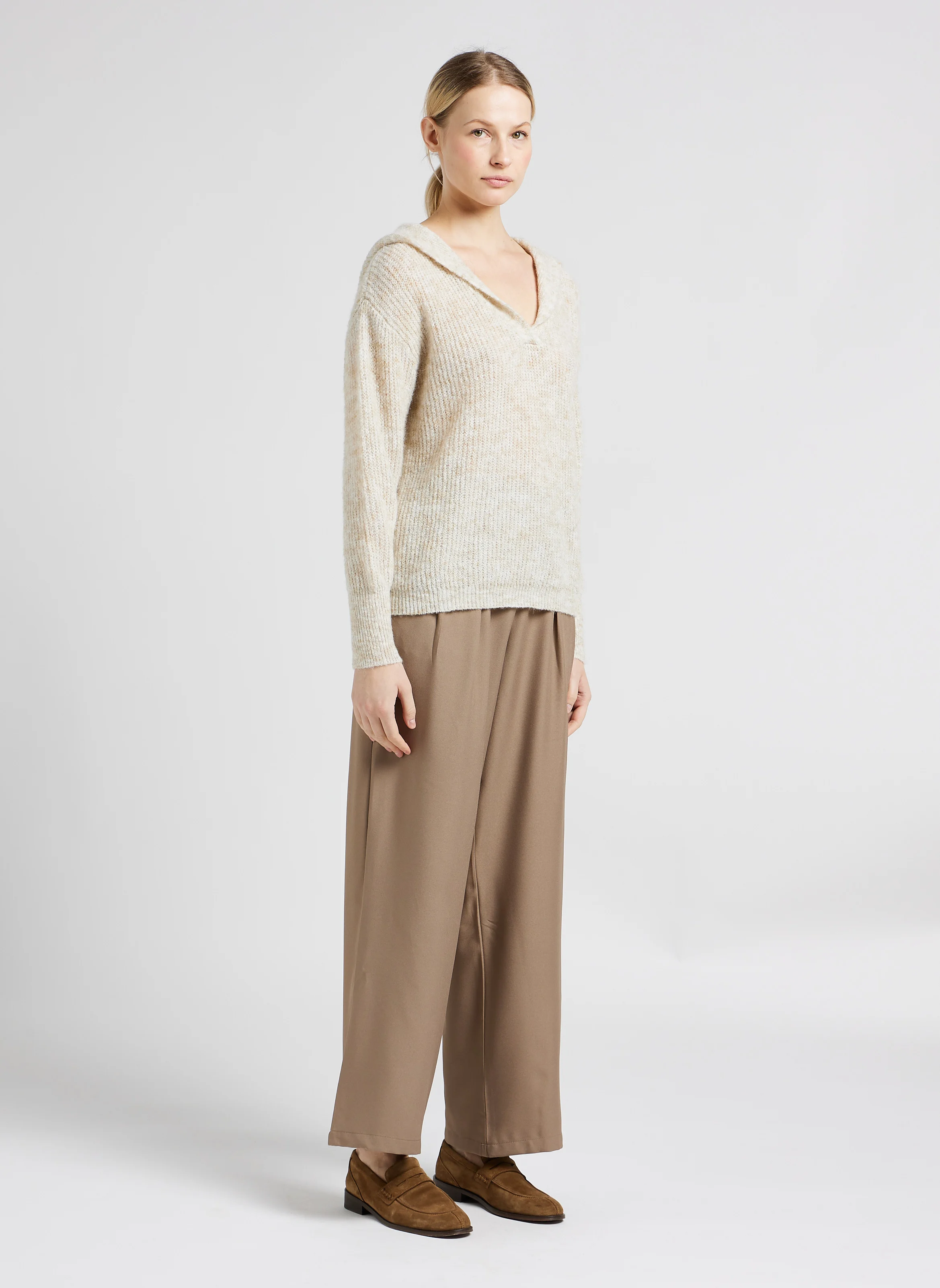 Pull à capuche | Beige