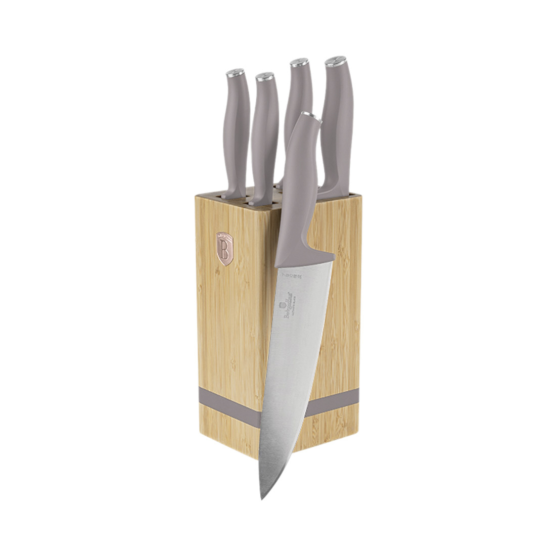 Berlinger Haus 6-teiliges Messer-Set mit Messerblock Taupe Collection