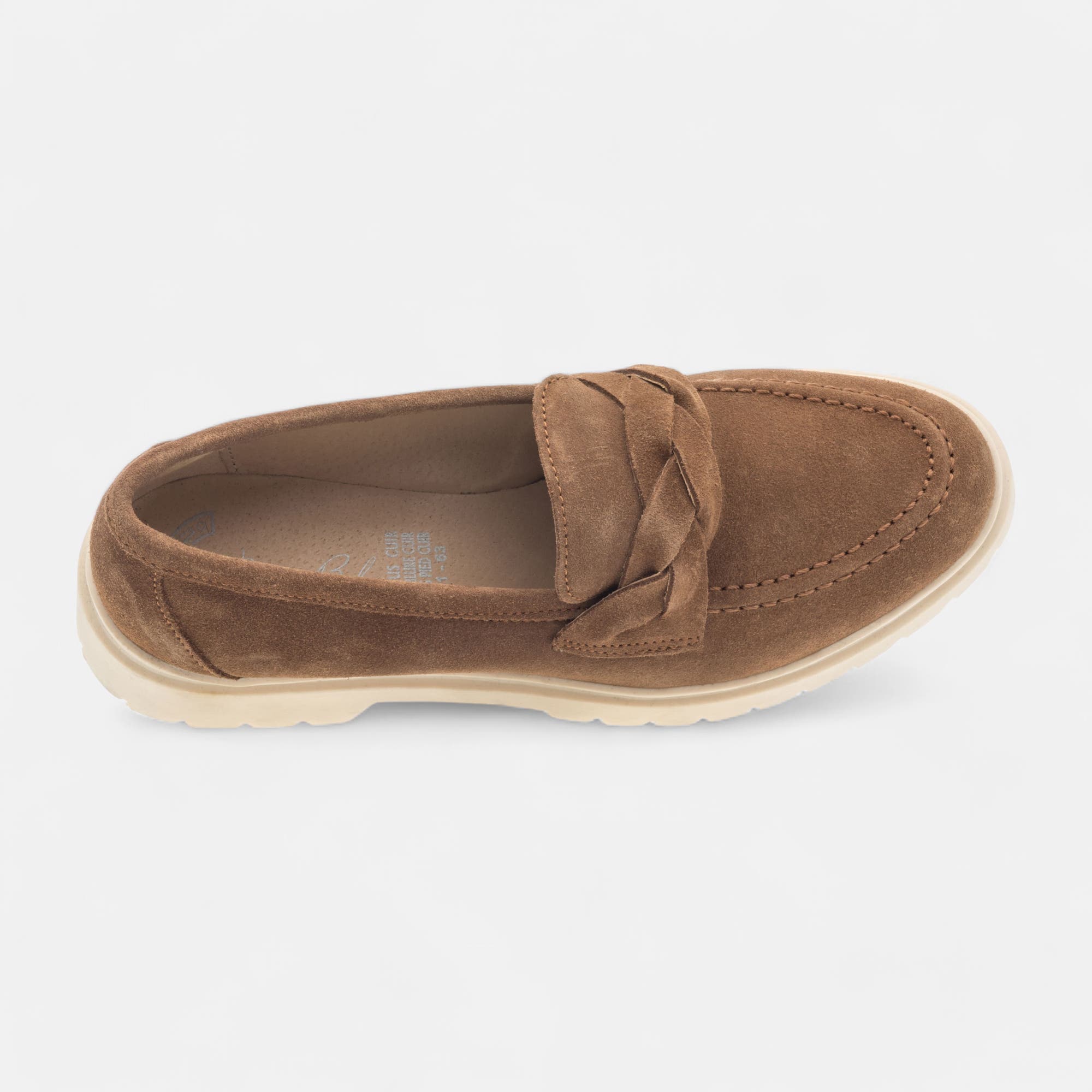 Mocassins Femme en cuir cognac