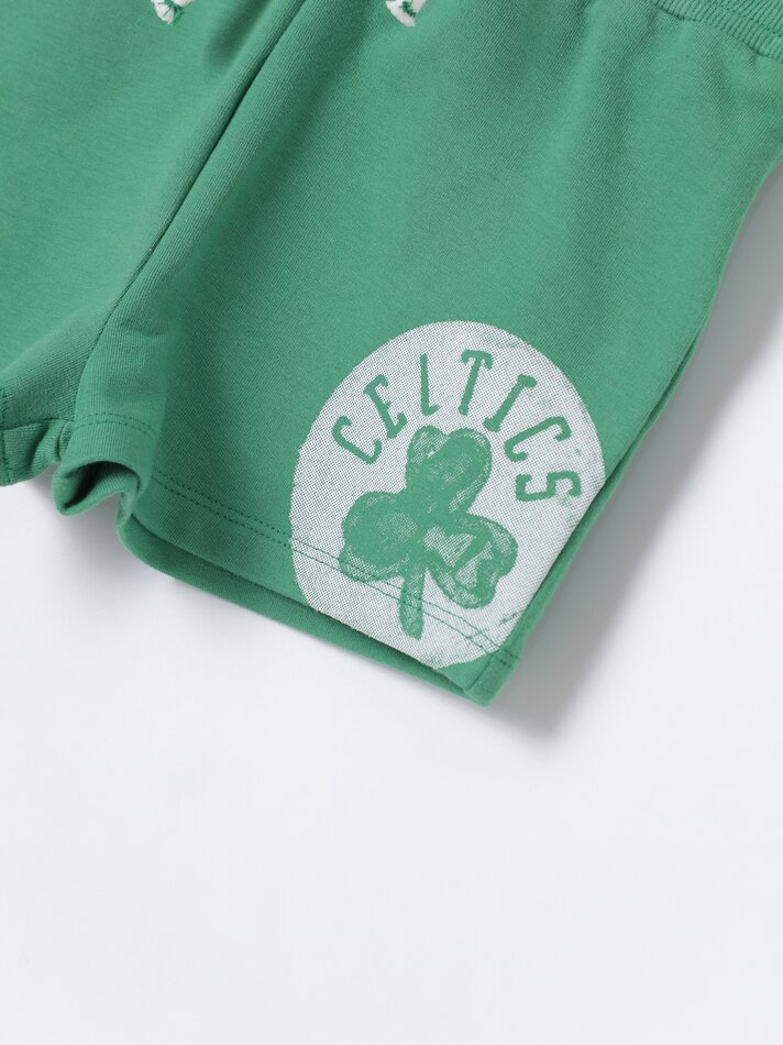 Conjunto de camisa e calção dos Celtics da NBA - Verde Grama