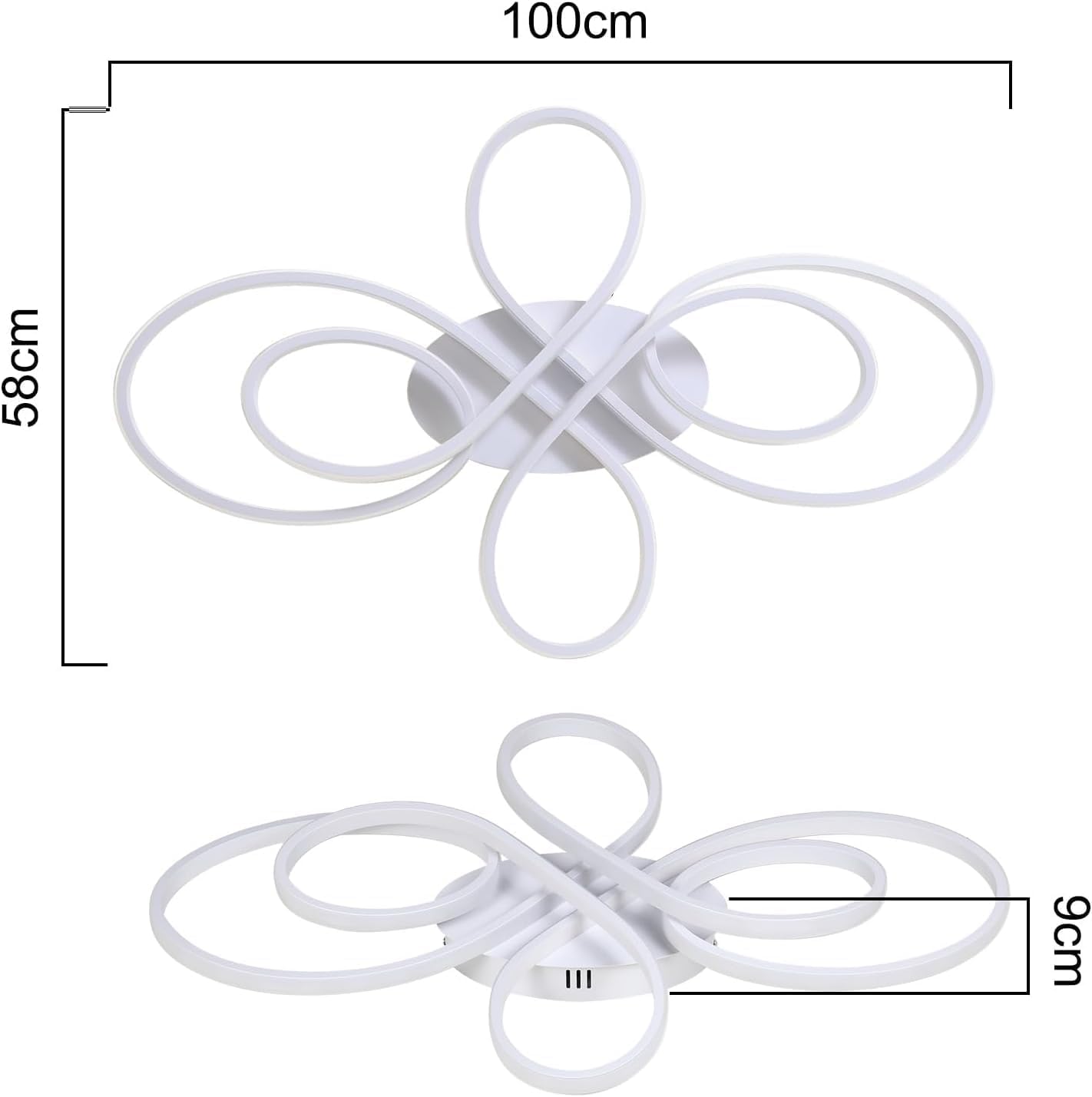 ZMH Deckenlampe LED Deckenleuchte Wohnzimmer - Wohnzimmerlampe dimmbar Groß 100cm 90W Modern in Weiß Schlafzimmerlampe Deckenbeleuchtung Schlafzimmer mit Fernbedienung Design für Esszimmer Küche Büro