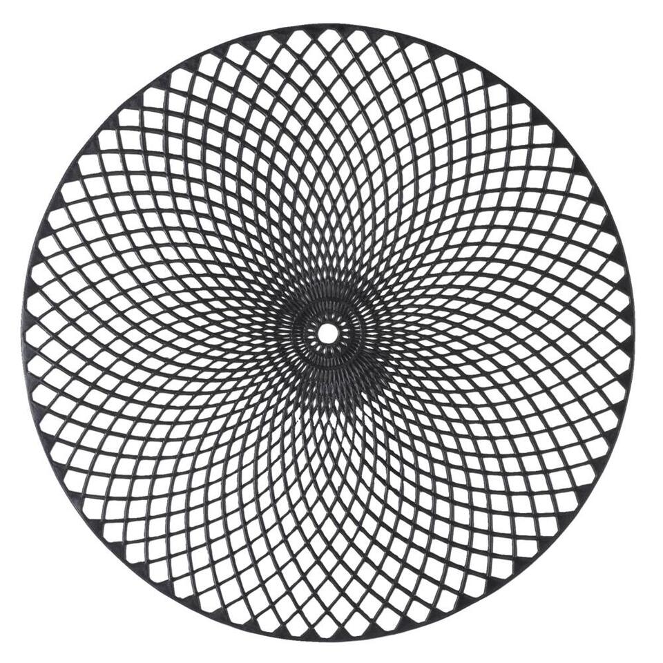 Placemat Christie - zwart imitatieleer - Ø38 cm (1 stuk)