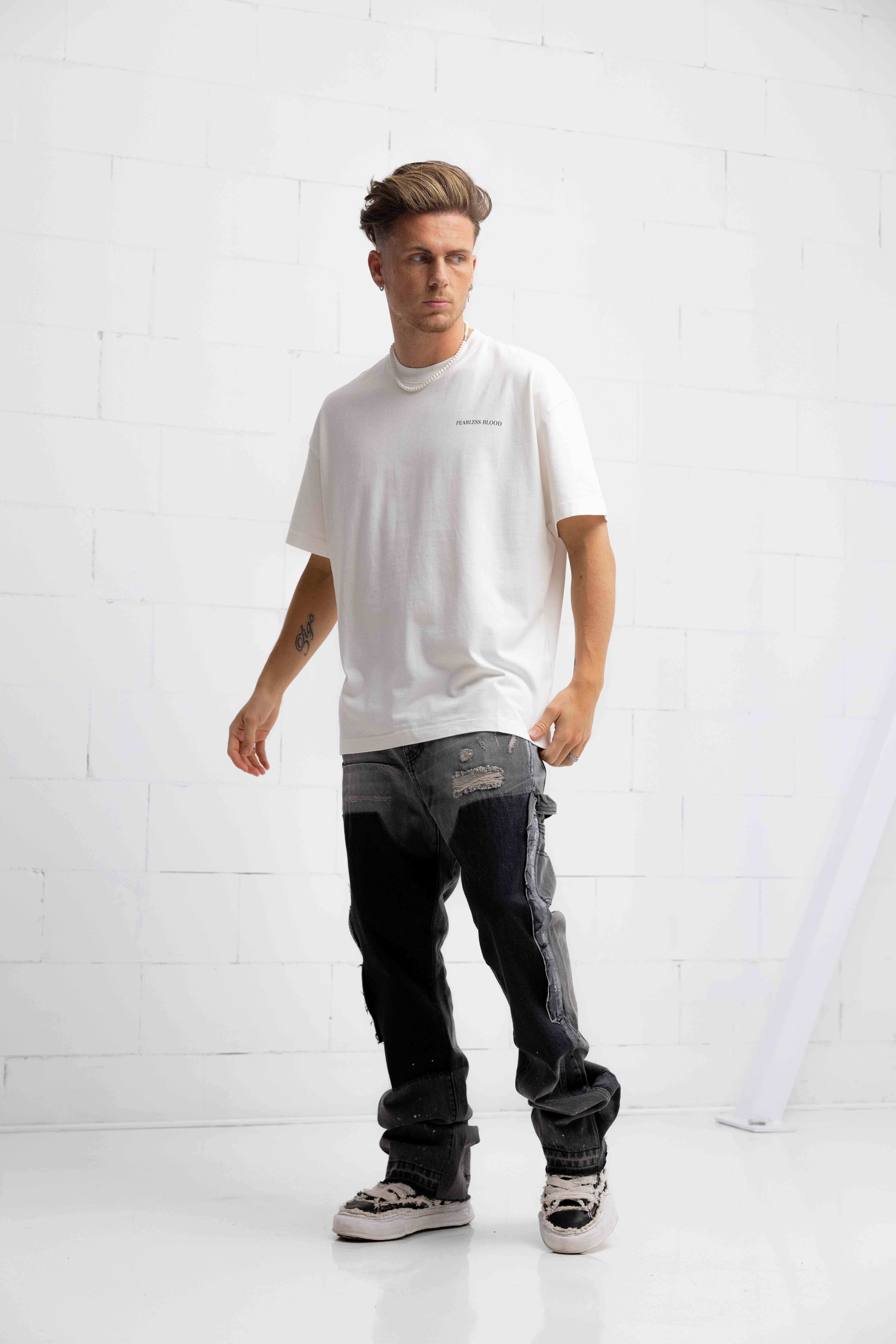 Fearless Blood Logo T-Shirt Heren Wit