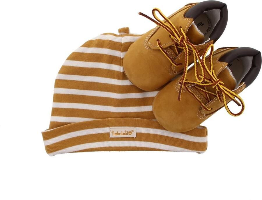 Timberland Crib Set babyschoentje van nubuck met muts giftbox