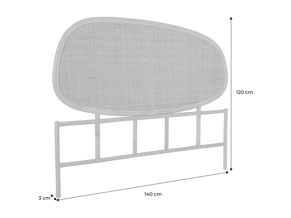 tête de lit organique en rotin naturel SAMOA 140cm