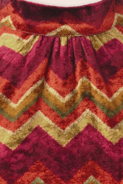 King Louie Sandy Penny fluwelen jurk in cabernet rood
