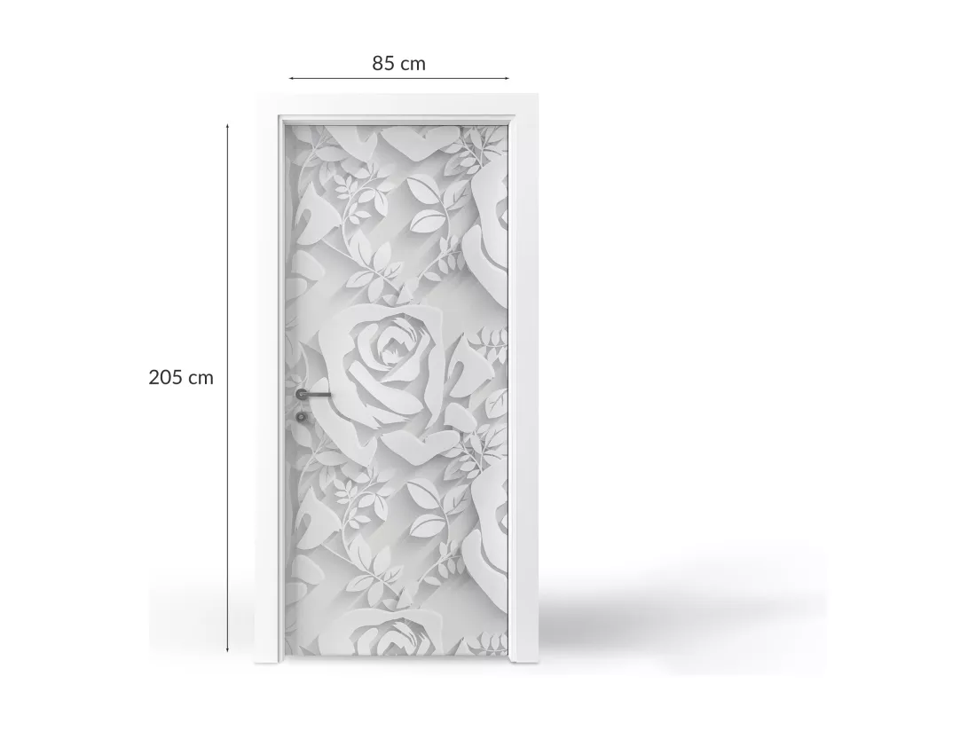 Stickers de porte autocollants - Roses en papier 85x205 cm