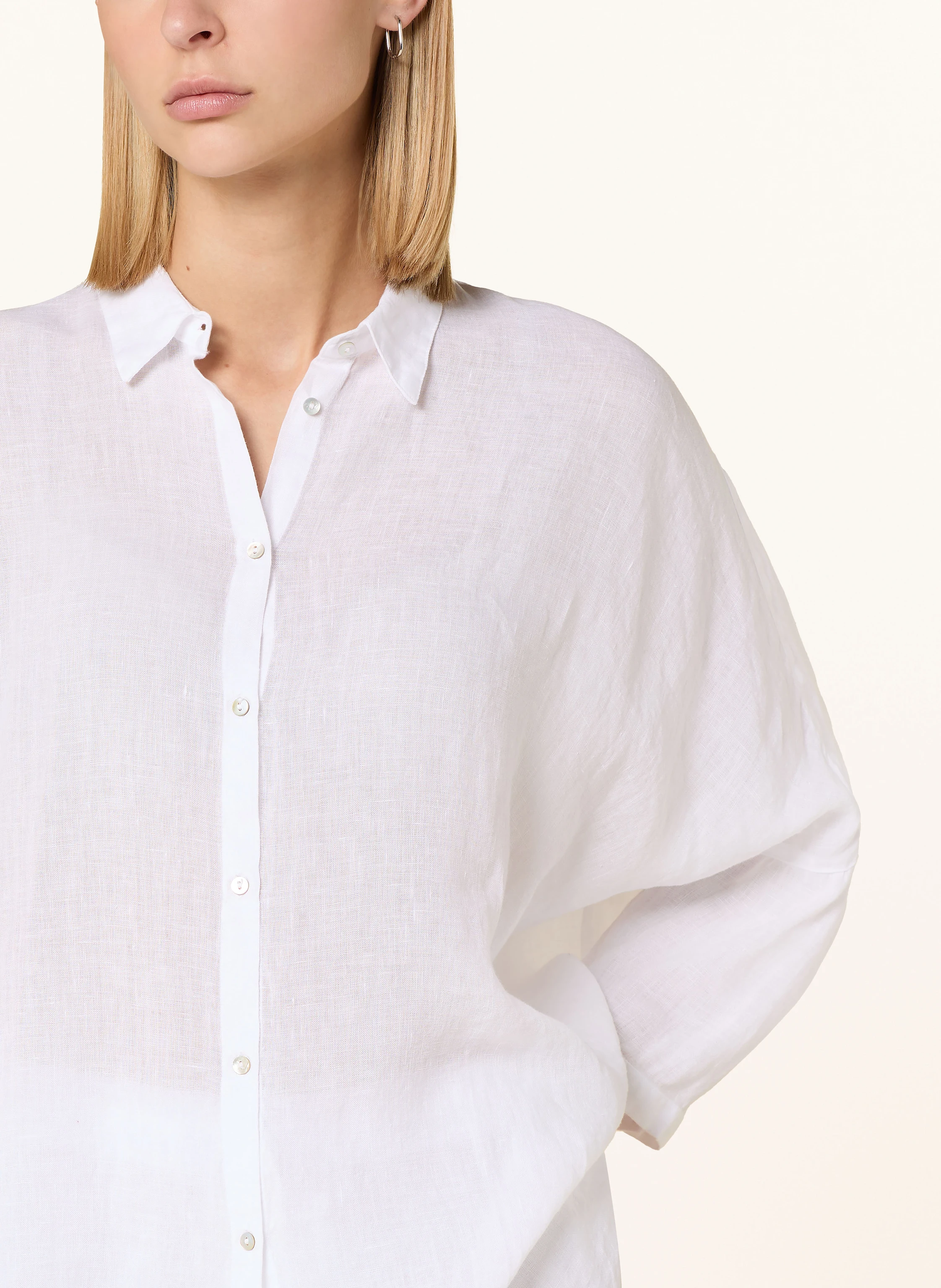 120%lino Oversized-Hemdbluse aus Leinen mit 3/4-Arm