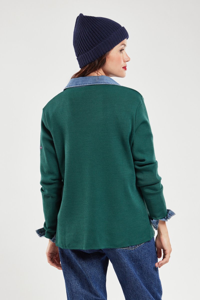 Cardigan col V - laine et acrylique